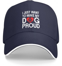 I Just Wants to Make My Dog Prouds Hat Adjustable Funny Sandwich Baseball Cap Curved Visor Men Women Navy Blue $10.75 Basebal...