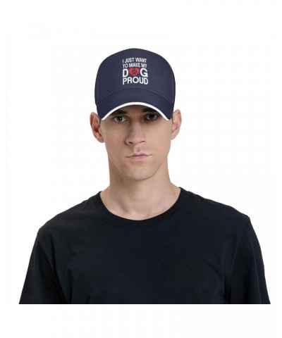 I Just Wants to Make My Dog Prouds Hat Adjustable Funny Sandwich Baseball Cap Curved Visor Men Women Navy Blue $10.75 Basebal...