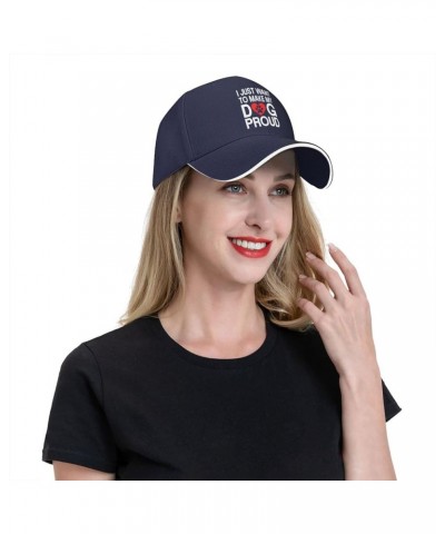 I Just Wants to Make My Dog Prouds Hat Adjustable Funny Sandwich Baseball Cap Curved Visor Men Women Navy Blue $10.75 Basebal...