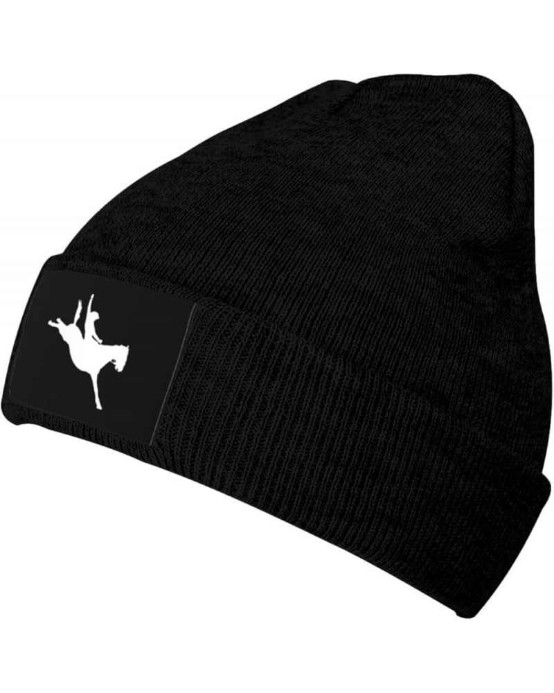 Cowboy Horse Rider Knit Cap Men Women Winter Warm Knit Beanie Black Black $12.81 Skullies & Beanies