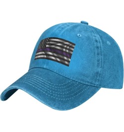 Silk Style United States Thin Purple Line Flag Baseball Cap for Men Women Hats Adjustable Vintage Cowboy Hat Sun Hat Blue $12...