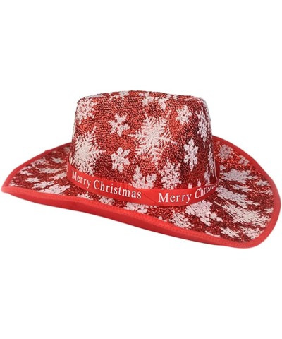 Christmas Cowboy Hat and Bandana Set White Red Cowboy Hat Santa Costume Women Preppy Cowboy Hat Set 3 $10.36 Cowboy Hats