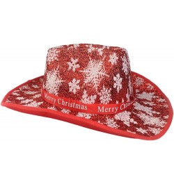 Christmas Cowboy Hat and Bandana Set White Red Cowboy Hat Santa Costume Women Preppy Cowboy Hat Set 3 $10.36 Cowboy Hats