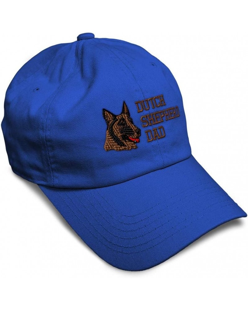 Custom Soft Baseball Cap Dutch Shepherd Dad Embroidery Dogs Dog Twill Cotton Dad Dad Hats for Men & Women Royal Blue Design O...