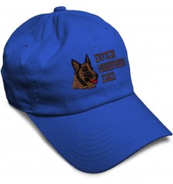 Custom Soft Baseball Cap Dutch Shepherd Dad Embroidery Dogs Dog Twill Cotton Dad Dad Hats for Men & Women Royal Blue Design O...