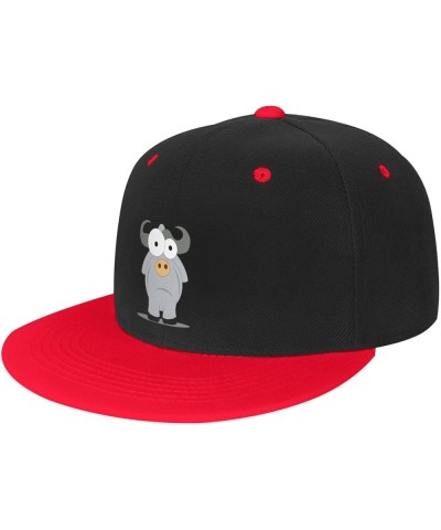 Cute Cow Baseball Cap for Men Women Snapback Hat Adjustable Flat Bill Hats Red $13.84 Baseball Caps