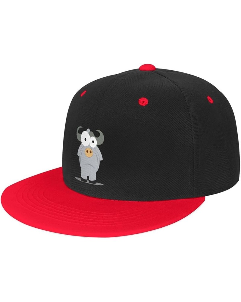 Cute Cow Baseball Cap for Men Women Snapback Hat Adjustable Flat Bill Hats Red $13.84 Baseball Caps