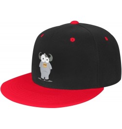 Cute Cow Baseball Cap for Men Women Snapback Hat Adjustable Flat Bill Hats Red $13.84 Baseball Caps