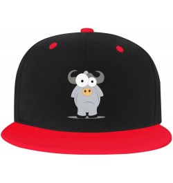 Cute Cow Baseball Cap for Men Women Snapback Hat Adjustable Flat Bill Hats Red $13.84 Baseball Caps