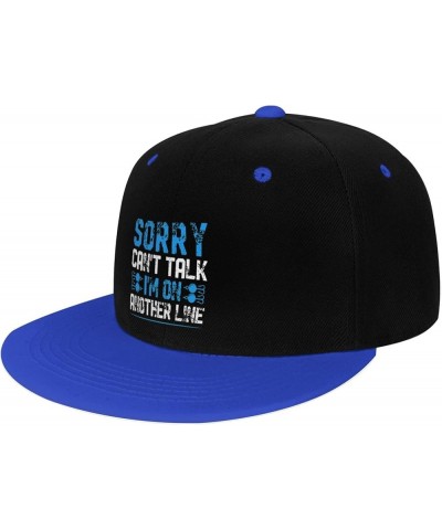 Sorry Can t Talk I m On Another Line Snapback Hat for Men Women Baseball Cap Trucker Flat Bill Hats Dad Caps Blue $9.94 Baseb...