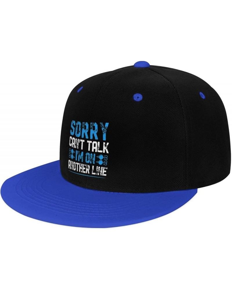 Sorry Can t Talk I m On Another Line Snapback Hat for Men Women Baseball Cap Trucker Flat Bill Hats Dad Caps Blue $9.94 Baseb...