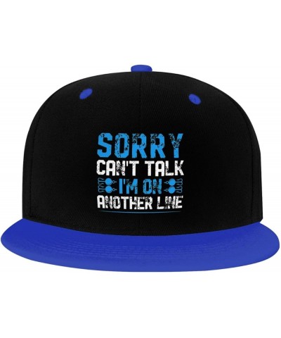 Sorry Can t Talk I m On Another Line Snapback Hat for Men Women Baseball Cap Trucker Flat Bill Hats Dad Caps Blue $9.94 Baseb...