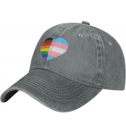 LGBT Rainbow and Transgender Pride Flag Cowboy Cap Adjustable Washable Cowboy Baseball Hat Unisex Black Gray $16.38 Cowboy Hats