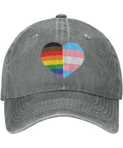 LGBT Rainbow and Transgender Pride Flag Cowboy Cap Adjustable Washable Cowboy Baseball Hat Unisex Black Gray $16.38 Cowboy Hats