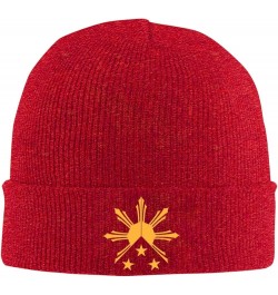 Tribal Philippines Filipino Sun and Stars Flag Cozy Knitted Hat for Winter - Warm Comfort Black Red $10.62 Skullies & Beanies