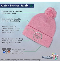 Pom Pom Beanies for Women Track Runner Embroidery Skull Cap Tracking Winter Hats for Men Acrylic 1 Size Soft Pink Personalize...