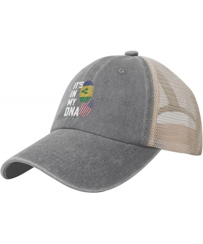 Saint Vincent and The Grenadines It's in My DNA Baseball Cap Women Men Mesh Back Hats Vintage Cowboy Hat Dad Caps Gray $13.72...