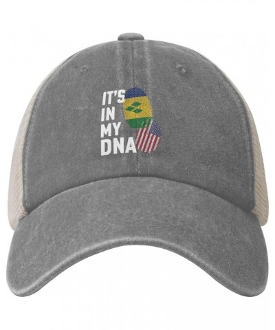 Saint Vincent and The Grenadines It's in My DNA Baseball Cap Women Men Mesh Back Hats Vintage Cowboy Hat Dad Caps Gray $13.72...