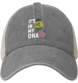 Saint Vincent and The Grenadines It's in My DNA Baseball Cap Women Men Mesh Back Hats Vintage Cowboy Hat Dad Caps Gray $13.72...