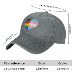 LGBT Rainbow and Transgender Pride Flag Cowboy Cap Adjustable Washable Cowboy Baseball Hat Unisex Black Gray $16.38 Cowboy Hats