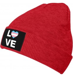 Transgender Pride Flag Love LGBTQ Warm Knit Hat Cap Fashion for Men Women Red $10.15 Skullies & Beanies