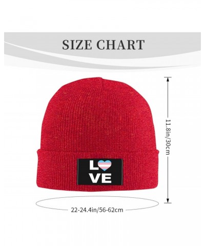 Transgender Pride Flag Love LGBTQ Warm Knit Hat Cap Fashion for Men Women Red $10.15 Skullies & Beanies