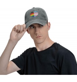 LGBT Rainbow and Transgender Pride Flag Cowboy Cap Adjustable Washable Cowboy Baseball Hat Unisex Black Gray $16.38 Cowboy Hats