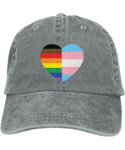 LGBT Rainbow and Transgender Pride Flag Cowboy Cap Adjustable Washable Cowboy Baseball Hat Unisex Black Gray $16.38 Cowboy Hats