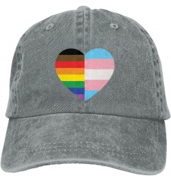 LGBT Rainbow and Transgender Pride Flag Cowboy Cap Adjustable Washable Cowboy Baseball Hat Unisex Black Gray $16.38 Cowboy Hats