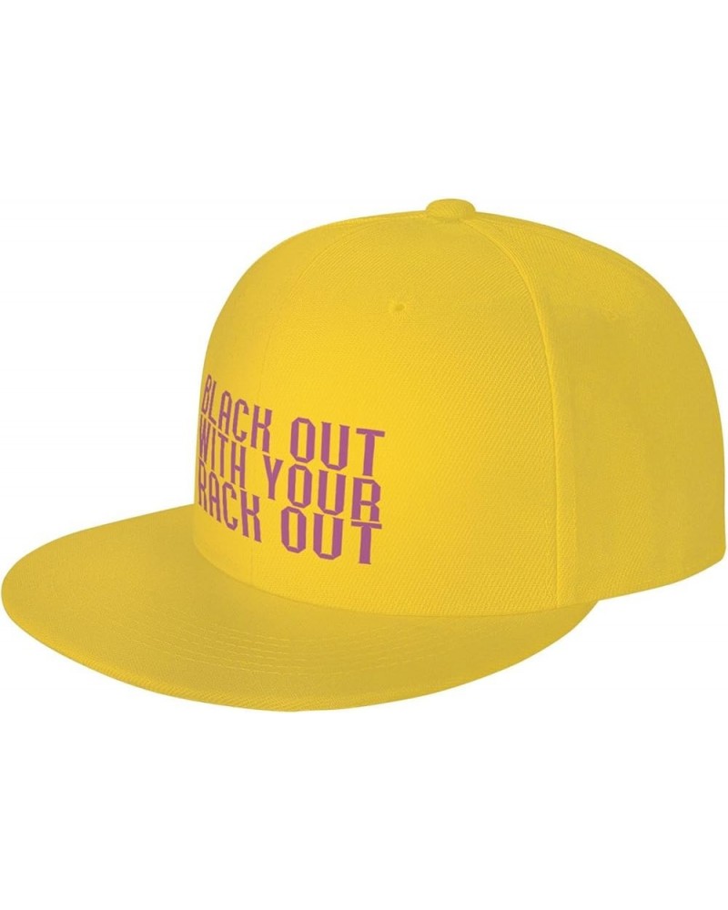 Blackwith Your RackHat Baseball Cap Workout Hats with Adjustable Strap Yellow $10.09 Baseball Caps