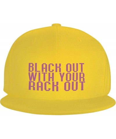 Blackwith Your RackHat Baseball Cap Workout Hats with Adjustable Strap Yellow $10.09 Baseball Caps