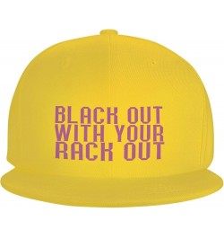 Blackwith Your RackHat Baseball Cap Workout Hats with Adjustable Strap Yellow $10.09 Baseball Caps