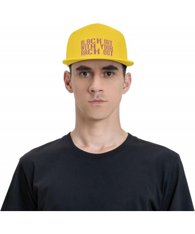 Blackwith Your RackHat Baseball Cap Workout Hats with Adjustable Strap Yellow $10.09 Baseball Caps