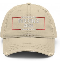 Ted Cruz 2024 Hat (Embroidered Distressed Dad Cap) Ted Cruz for President Hats Khaki $15.30 Baseball Caps