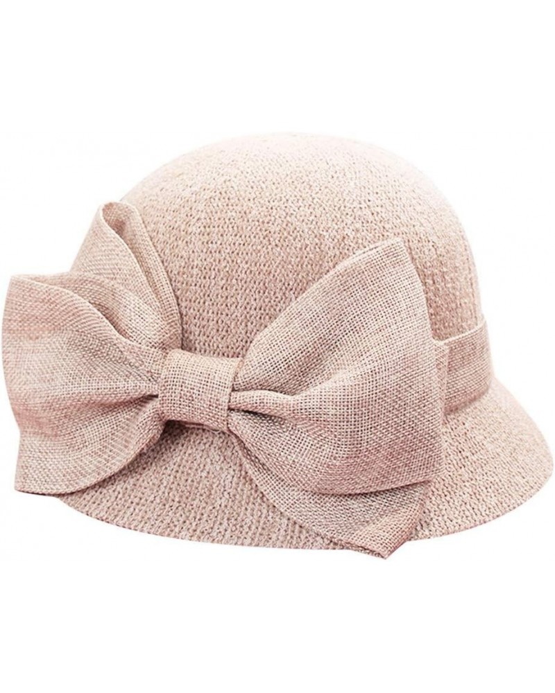 Women Girl Tea Party Fascinator Hat, Women's Church Derby Hat Wide Brim Summer Sun Hat Cloche Bucket Bowler Hat Pink 6 $13.81...