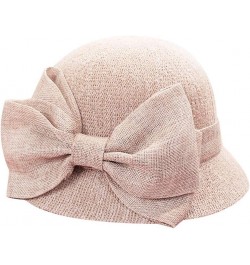 Women Girl Tea Party Fascinator Hat, Women's Church Derby Hat Wide Brim Summer Sun Hat Cloche Bucket Bowler Hat Pink 6 $13.81...