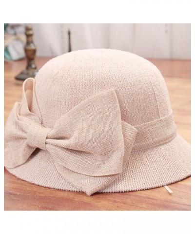 Women Girl Tea Party Fascinator Hat, Women's Church Derby Hat Wide Brim Summer Sun Hat Cloche Bucket Bowler Hat Pink 6 $13.81...