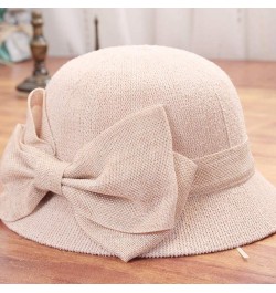 Women Girl Tea Party Fascinator Hat, Women's Church Derby Hat Wide Brim Summer Sun Hat Cloche Bucket Bowler Hat Pink 6 $13.81...