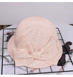 Women Girl Tea Party Fascinator Hat, Women's Church Derby Hat Wide Brim Summer Sun Hat Cloche Bucket Bowler Hat Pink 6 $13.81...