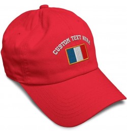 Soft Baseball Cap France Europe Football Cup Dad Hats for Men & Women Red Personalized Text Here $15.89 Baseball Caps