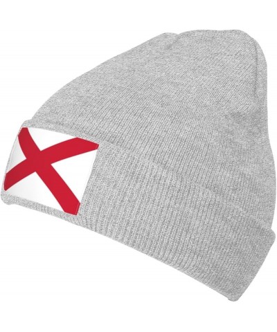 Flag Map of Northern Ireland St Patrick Saltire Beanie Hat for Men Women Soft Cozy Skull Cap Winter Warm Knit Hats Gray $12.5...