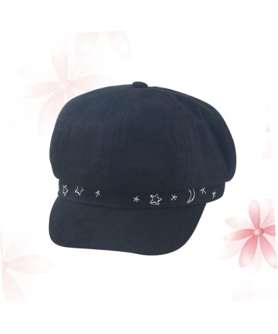 Unique Octagonal Cap Stylish Peaked Cap Japanese Style Sun Hat Daily Casual Hat Creative Beret Hat Black $9.55 Berets