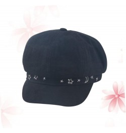 Unique Octagonal Cap Stylish Peaked Cap Japanese Style Sun Hat Daily Casual Hat Creative Beret Hat Black $9.55 Berets