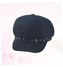 Unique Octagonal Cap Stylish Peaked Cap Japanese Style Sun Hat Daily Casual Hat Creative Beret Hat Black $9.55 Berets