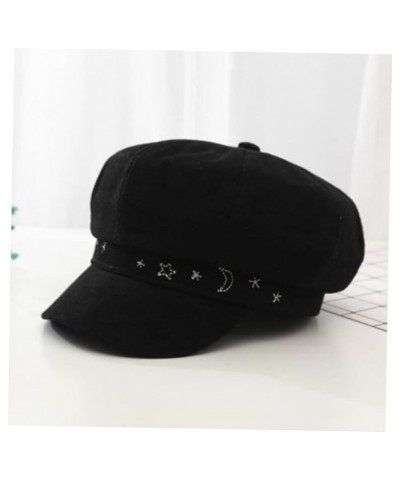 Unique Octagonal Cap Stylish Peaked Cap Japanese Style Sun Hat Daily Casual Hat Creative Beret Hat Black $9.55 Berets