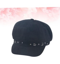 Unique Octagonal Cap Stylish Peaked Cap Japanese Style Sun Hat Daily Casual Hat Creative Beret Hat Black $9.55 Berets