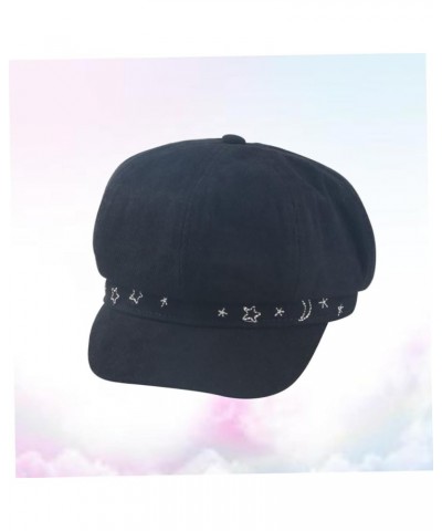 Unique Octagonal Cap Stylish Peaked Cap Japanese Style Sun Hat Daily Casual Hat Creative Beret Hat Black $9.55 Berets