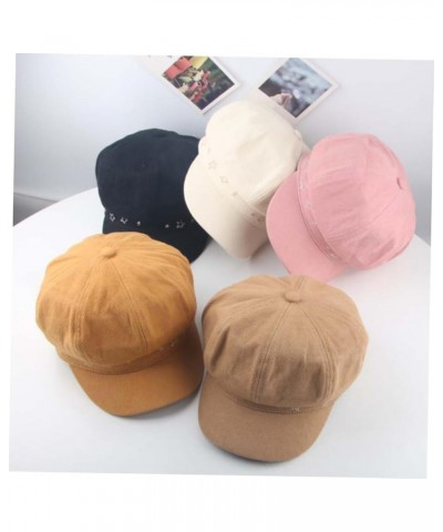 Unique Octagonal Cap Stylish Peaked Cap Japanese Style Sun Hat Daily Casual Hat Creative Beret Hat Black $9.55 Berets