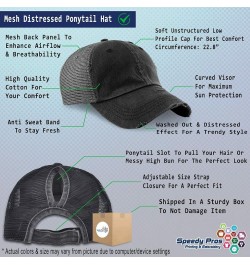 Womens Ponytail Cap The Bossy Bitch Cotton Distressed Trucker Hats Black Grey $15.11 Baseball Caps