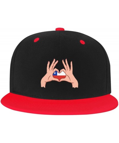 Holding Love in Your Hands Flag of Chile Baseball Cap for Men Women Snapback Hat Adjustable Flat Bill Hats Red $13.35 Basebal...